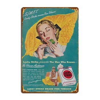 Винтажные рекламные Металлические вывески сигарет Lucky Strike 1940-х годов, настенные таблички Cave Bar Cave На заказ, Жестяные плакаты 18