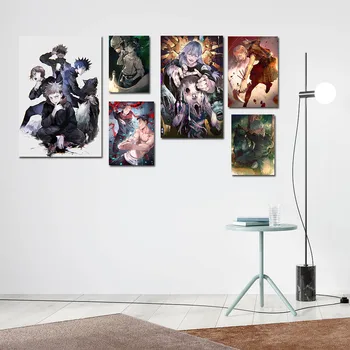 Картина на холсте в стиле ретро, скандинавские аниме-плакаты и принты, Японское дзюдзюцу Кайсен, Настенные рисунки, Современное украшение дома 18