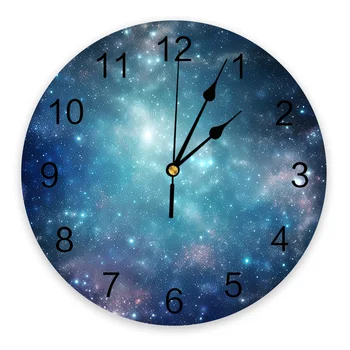 Настенные часы с принтом звездного неба, галактики, современные бесшумные часы для домашнего декора гостиной, настенные часы 14