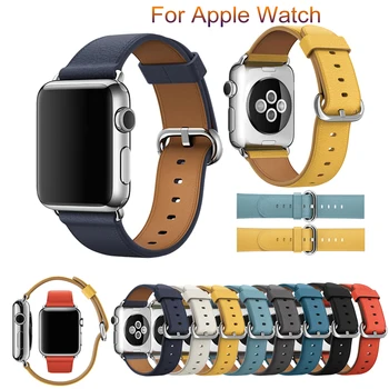 Модные кожаные деловые ремешки для Apple Watch 40 мм 44 мм 38 мм 42 мм браслет для Apple Watch серии 7 6 4 3 2 1 Браслет для часов 15
