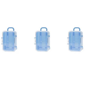 3X Синий мини-дорожный чемодан на роликах, коробка конфет, Индивидуальность, Свадебная коробка конфет, чемодан, тележка, кейс для конфет, игрушка 4