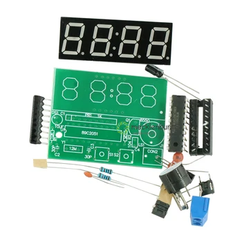 AT89C2051 Цифровые 4-битные электронные часы, Набор для электронного производства, Набор для обучения DIY для Arduino 19