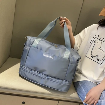 Женские сумки 2023 Высококачественная модная дорожная сумка большой емкости, нейлоновая водонепроницаемая сумка через плечо, женская сумка для фитнеса, сумка для багажа