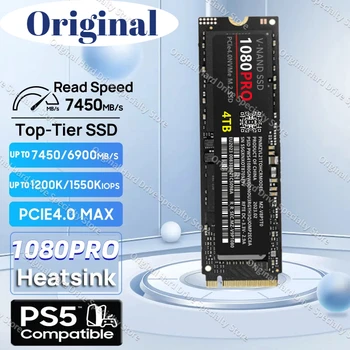 Оригинальный SSD 1080PRO 4 ТБ 2 ТБ 1 ТБ M2 2280 PCIe 4.0 Чтение NVME 7500MB/S Твердотельный Жесткий Диск Hdd Для Настольного компьютера/Игрового ноутбука PS4/PS5 20