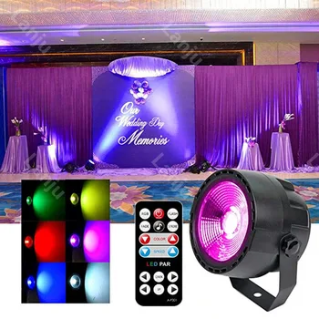 Светодиодный пульт дистанционного управления и т.д. свет COB мини голосовое управление RGB подсветка для окрашивания 3в1 бар освещение сценических эффектов DJ диско проекционный свет 10