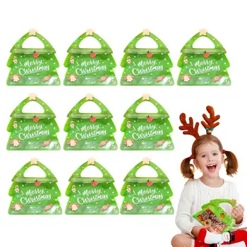 10 шт. Рождественский подарочный пакет, Рождественский пакет для конфет, украшенный мешок, Детская сумка-тоут, подарочный пакет для Рождественской елки 7