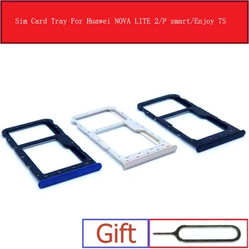 Держатель Лотка для SIM-карт Huawei Nova Lite 2/P Smart/Enjoy 7S FIG-LA1 FIG-LX1 Замена Адаптеров для чтения sim-карт 14