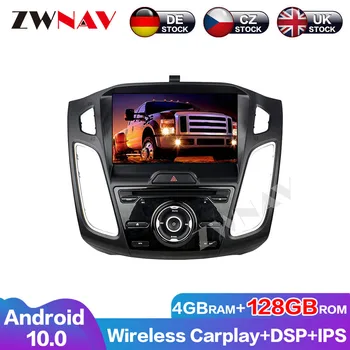 Беспроводное радио Carplay 4G + 128G Android 10 GPS Аудионавигация DVD-плеер для Ford Focus 2015 Стерео Мультимедиа головного устройства