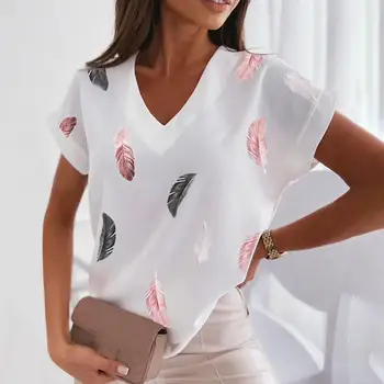3d Женские футболки с V-образным вырезом, Летние топы с коротким рукавом, графическая женская одежда, женская мода оверсайз, уличная одежда Y2k 1