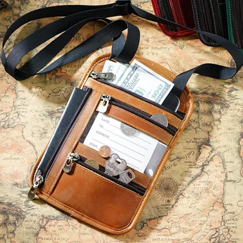 Многофункциональная RFID-сумка для паспорта из натуральной кожи, ретро Подвесной тип, защитная крышка для водительских прав, Сумка для хранения карточек, Коробка