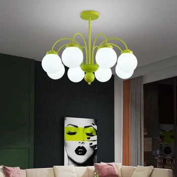 Современная люстра TEMAR, подвесной светильник из зеленого стекла, Креативный дизайн для дома, гостиной, спальни 14