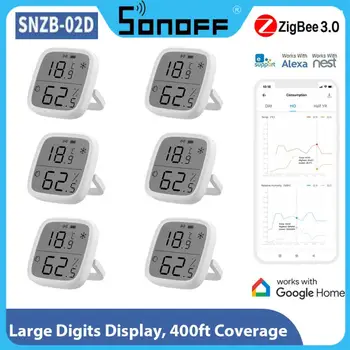1-10 шт. SONOFF SNZB-02D Zigbee Сенсор ЖК-экран Умный Датчик температуры И влажности ZigBee 3.0 Работает Alexa Google Home 10