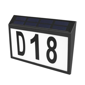 Солнечная Дверная лампа с указанием адреса и номерного знака Солнечная Адресная табличка Наружная лампа с номером дома со световой адресной табличкой 9