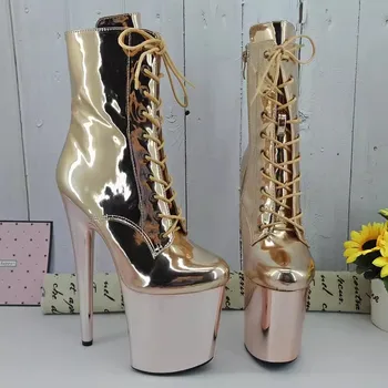 Auman Ale Новый Верх из искусственной кожи 20 см/ 8 дюймов, Пикантные экзотические женские ботинки на платформе и высоком каблуке для вечеринок, Обувь для танцев на шесте 110 7