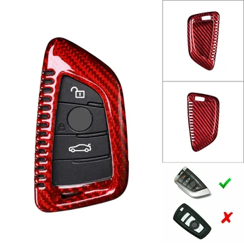 Красная Крышка Корпуса Дистанционного Ключа Автомобиля Из Углеродного Волокна Для BMW X1 F48 X5 F15 X6 F165 F45 G11 G12 G30 X-Series
