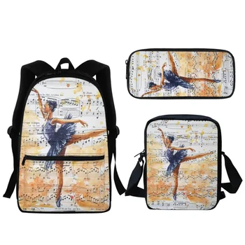 Картина маслом с балетным принтом, Модный рюкзак большой емкости Для мальчиков и девочек, Сумки для книг, школьные сумки, подарок для студентов-художников
