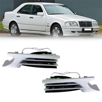 1 пара Крышка буксировочного крюка переднего бампера автомобиля, крышка буксировочного отверстия, крышка отделки прицепа для Mercedes Benz C Class W202 1998-2001 гг. 5