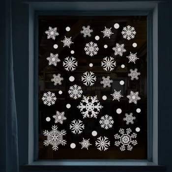 Новогодние Обои Рождественская Снежинка Наклейка На Окно Электростатические Наклейки На Стены Снежинка Дверь Стеклянный Декор Наклейки 2