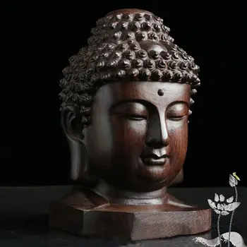 6 см Скульптура Будды дерево деревянная статуэтка Шакьямуни Татхагаты Красное дерево Индия статуя головы Будды ремесла декоративный Орнамент 21