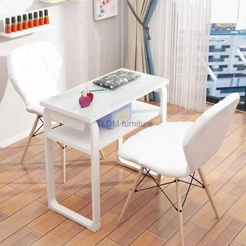 Изысканный Дизайнерский Маникюрный стол Белый Складной Стол администратора из нержавеющей стали Nailtech Schminktisch Nail Furniture CY50ZJ