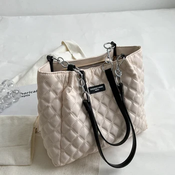 Новая популярная женская сумка из холста большой емкости, осенне-зимняя высококачественная маленькая сумка через плечо, сумка-тоут 2