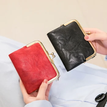 Ретро-кошельки 2023Mini, женский короткий кошелек, портмоне для ключей, Цветной кошелек для наушников с пряжкой, Многофункциональный складной кошелек, сумка для карт. 11