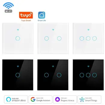 Интеллектуальные переключатели Tuya WiFi 1 Входы с предустановленным тактильным датчиком освещенности 433 МГц RF Smart Life для Alexa Home Alice 10