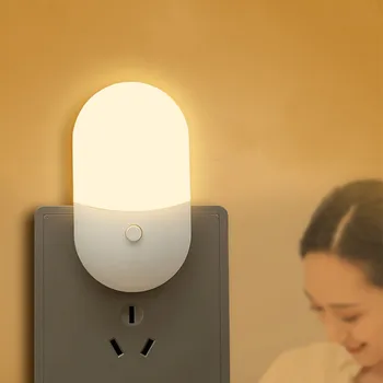 Светодиодный мини-ночник, Подключаемый светодиодный светильник, защита глаз, ночник, Лампа для кормления ребенка у кровати, Гостиная 12