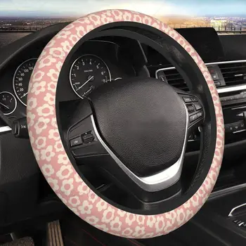 Винтажный Розовый цветок, симпатичный чехол для автоматического рулевого колеса, универсальный 15-дюймовый протектор для автомобильных аксессуаров для женщин и мужчин, подходит для большинства автомобилей 8