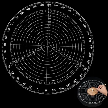 2 Шт 300 Мм 12-дюймовый Круглый центроискатель Compass Прозрачный Акриловый Компас Инструмент для рисования кругов Центроискатель 8