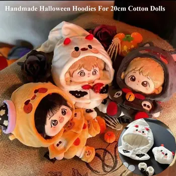Модные толстовки на Хэллоуин, новые со шляпой, хлопковые куклы ручной работы, толстовка, кукольные пижамы, хлопковые куклы 20 см 1