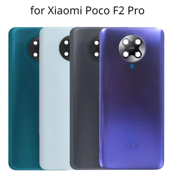 Задняя Крышка для Xiaomi Poco F2 Pro Крышка Батарейного Отсека Стеклянная Панель Корпуса Задней Двери с Заменой Объектива Камеры 21