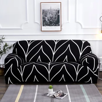 Черный Эластичный универсальный чехол для дивана WUJIE в европейском стиле для гостиной, защитные чехлы для диванных подушек, Противоскользящие Эластичные Чехлы для диванов, Набор 8