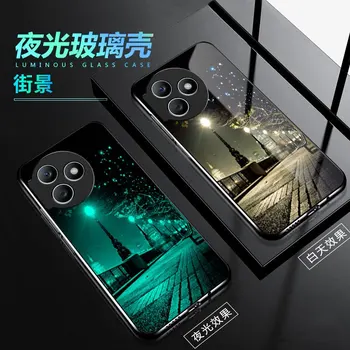 Светящийся чехол для телефона из закаленного стекла для Huawei Honor X50i + чехол для Honor X50i Plus, светящийся в темноте 14