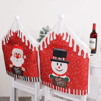 Рождественская шляпа Санта Клауса Чехол для стула Рождественское украшение стола С Новым 2024 годом Украшение для дома Navidad Noel Рождественский подарок 5