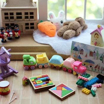 миниатюрный кукольный домик из 3шт, детская комната, модель автомобиля, Мини-украшение для кукольных аксессуаров, Игрушка 13