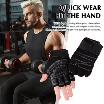 Защита запястья для фитнес-упражнений, Тренировочный велосипед, Противоскользящие перчатки для защиты пальцев, Ударопрочная половина Z7V3 19