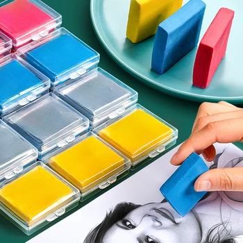 Пластиковый ластик, цветная роспись, специальный пластилин, канцелярские принадлежности для студентов-искусствоведов, ластик для рисования с высоким блеском 5