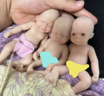 4,5-дюймовая силиконовая кукла-близнецы Micro Preemie с полным телом, реалистичная Мини-кукла-Реборн, сюрприз для детей, Антистресс 9