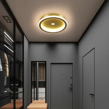 Освещение прохода, освещение коридора, освещение входа в холл, простой современный скандинавский светодиодный потолочный круглый светильник для входа на балкон 8
