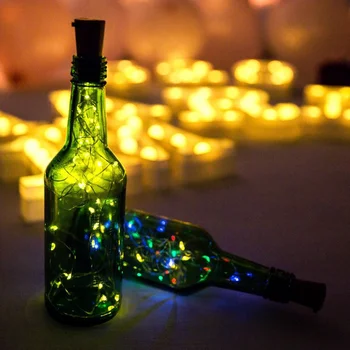 20шт Светодиодная гирлянда из медной проволоки, сказочный свет, декор комнаты, лампа для бутылки вина, включая батарейку, Рождественское свадебное украшение, праздничная лампа 9