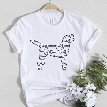 Женская футболка с изображением собаки, простая женская одежда, повседневные футболки, летняя футболка с коротким рукавом, женская 3XL 15