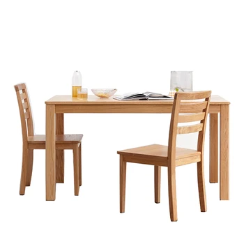 Обеденный стол из массива дерева простой дубовый обеденный стол для небольшой квартиры в скандинавском стиле, комбинированная мебель для домашнего обеденного стола и стула