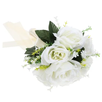 Искусственный букет, Букет из искусственных цветов, свадебный букет, украшение для свадебной вечеринки 8