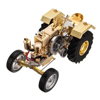 Латунная газовая модель роликового трактора с мини-горизонтальным двигателем водяного охлаждения, модель двигателя внутреннего сгорания, игрушка 13