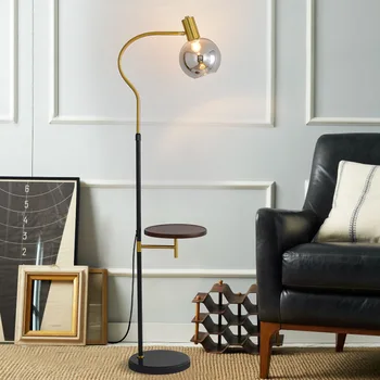 Скандинавский торшер со светодиодным подносом, креативный вертикальный современный светильник для гостиной, спальни, прикроватной тумбочки, кабинета, черный 12