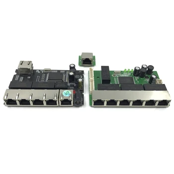 8-портовый OEM-коммутатор PBC Gigabit Ethernet 8-портовый met 8-контактный разъем 10/100/1000 m концентратор 8-портовый разъем питания Pcb OEM schroef gat 18