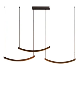 Современные простые Светодиодные Деревянные люстры для домашнего декора, Подвесная лампа из черного массива дерева, Роскошные люстры, Обеденный стол, Барная стойка