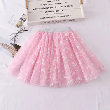 Хлопковая юбка-пачка принцессы с принтом для девочек, плиссированная юбка принцессы из тюля, милые юбки лебедя для больших девочек, мини-юбка с эластичным поясом, одежда для девочек