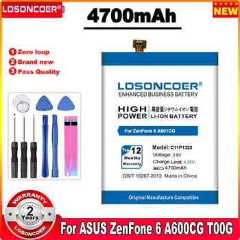 LOSONCOER 4700 мАч Новый Аккумулятор C11P1325 Для ASUS ZenFone 6 A600CG T00G A601CG литий-полимерный аккумулятор 23